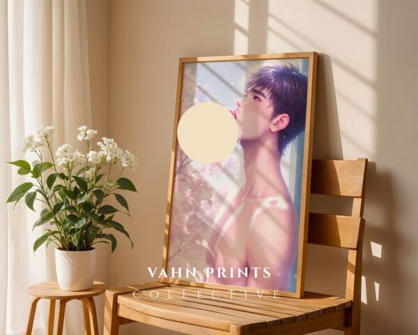 Naked Anime Male Body Suck Poster Muscular Handsome Boyfriend Fantasy Bedroom Printable