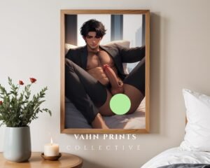 Anime Nude Male Body Suck Wall Art Print Muscular Handsome Boyfriend Fantasy Bedroom Poster