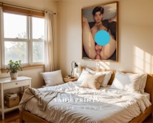 Handsome Nude Anime Male Suck Poster Muscular Guy Dream Boyfriend Bedroom Digital Download