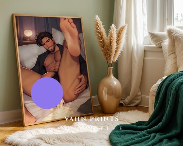 Nude Anime Male Suck Poster Muscular Handsome Boyfriend Fantasy Bedroom Digital Download