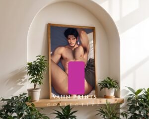 Anime Nude Male Body Suck Poster Muscular Handsome Boyfriend Fantasy Dream Bedroom Wall Art