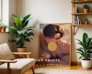 Nude Anime Male Suck Poster Muscular Handsome Boyfriend Fantasy Bedroom Digital Download