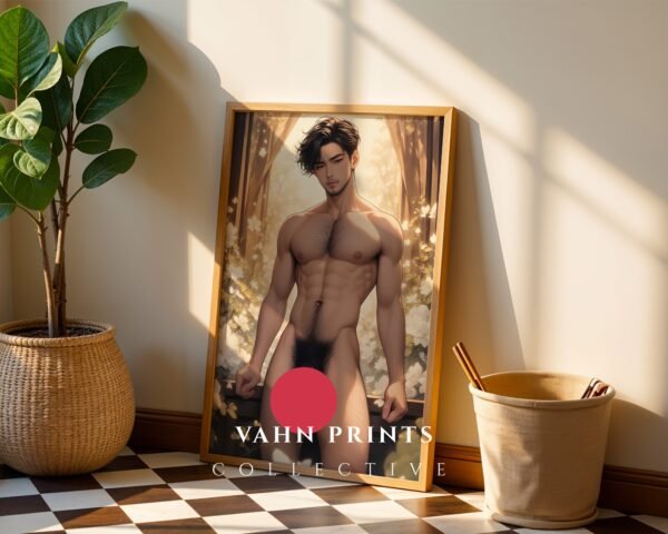 Muscular Nude Anime Male Suck Poster Handsome Dream Boyfriend Bedroom Digital Download