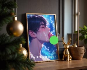 Muscular Nude Anime Male Suck Poster Handsome Dream Boyfriend Bedroom Digital Download