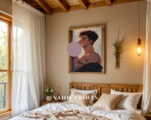 Anime Nude Male Body Suck Wall Art Print Muscular Handsome Boyfriend Fantasy Bedroom Poster
