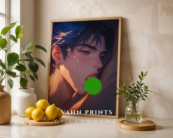 Muscular Nude Anime Male Suck Poster Handsome Dream Boyfriend Bedroom Digital Download