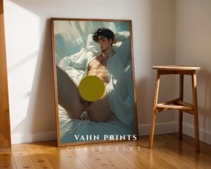 Anime Nude Male Body Suck Wall Art Print Muscular Handsome Boyfriend Fantasy Bedroom Poster