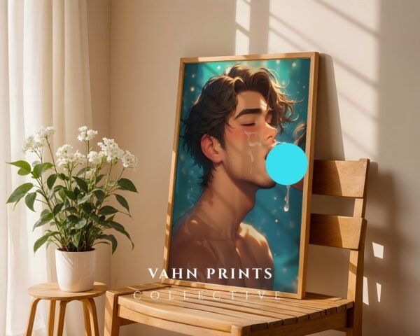 Nude Anime Male Suck Poster Muscular Handsome Boyfriend Dream Fantasy Digital Download