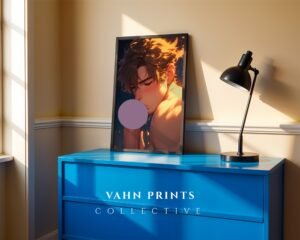 Anime Nude Male Body Suck Wall Art Print Muscular Handsome Boyfriend Fantasy Bedroom Poster