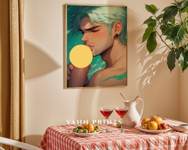 Handsome Nude Anime Male Suck Poster Muscular Guy Dream Boyfriend Bedroom Digital Download