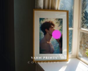 Muscular Nude Anime Male Suck Poster Handsome Boyfriend Fantasy Bedroom Digital Art