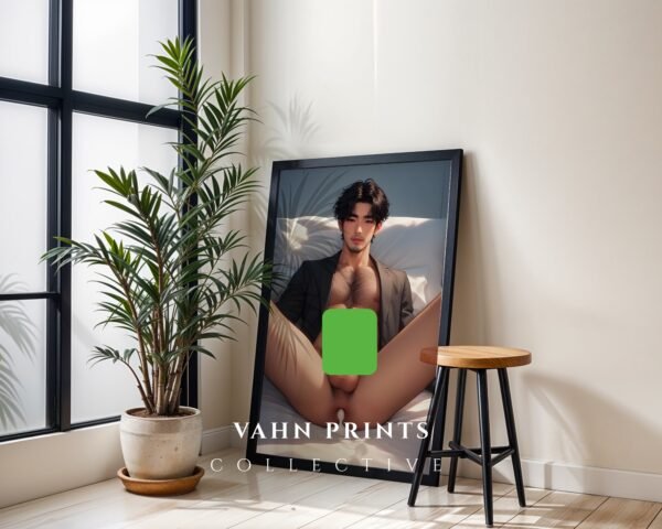 Naked Anime Male Suck Poster Muscular Handsome Boyfriend Fantasy Bedroom Digital Download