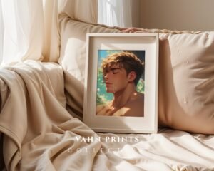 Anime Nude Male Body Suck Wall Art Print Muscular Handsome Boyfriend Fantasy Bedroom Poster