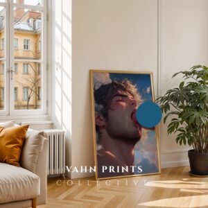 Anime Nude Male Suck Wall Art Poster Muscular Handsome Boyfriend Fantasy Bedroom Decor