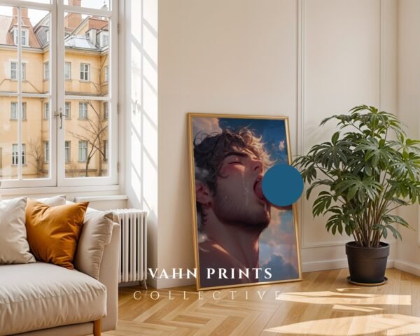 Anime Nude Male Suck Wall Art Poster Muscular Handsome Boyfriend Fantasy Bedroom Decor