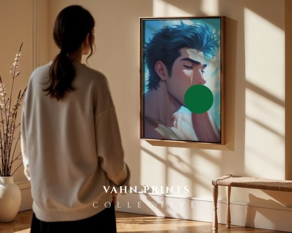 Muscular Nude Anime Male Suck Poster Handsome Boyfriend Fantasy Bedroom Digital Download