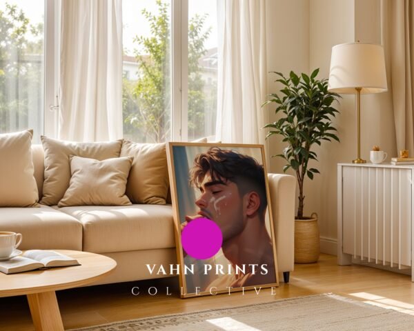 Anime Male Nude Suck Wall Art Print Muscular Handsome Boyfriend Fantasy Bedroom Decor