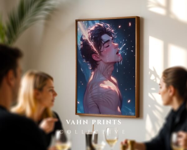 Naked Nude Anime Male Suck Poster Muscular Guy Handsome Boyfriend Bedroom Wall Art