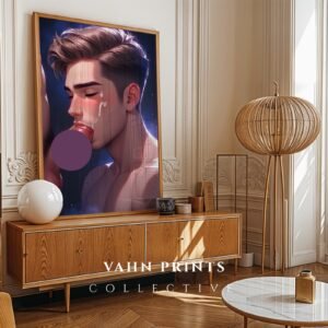 Anime Muscular Male Nude Suck Poster Dream Boyfriend Handsome Bedroom Digital Download