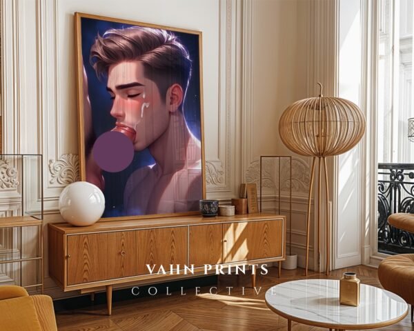 Anime Muscular Male Nude Suck Poster Dream Boyfriend Handsome Bedroom Digital Download