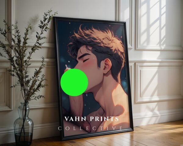 D80c_m1 Muscular Nude Anime Male Suck Poster Handsome Boyfriend Bedroom Decor Printable Download