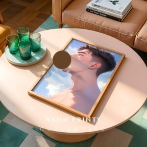 Anime Muscular Male Nude Suck Poster Fantasy Boyfriend Bedroom Decor Digital Download