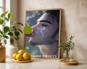 Dream Boyfriend Nude Anime Male Suck Wall Art Print Handsome Muscular Guy Poster