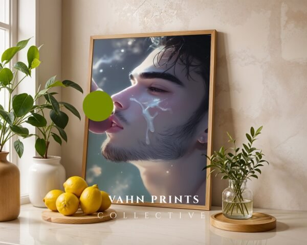 Dream Boyfriend Nude Anime Male Suck Wall Art Print Handsome Muscular Guy Poster