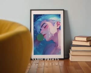 Fantasy Nude Anime Male Suck Wall Art Print Muscular Handsome Dream Boyfriend Poster