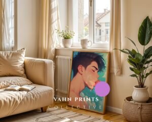 Anime Muscular Male Suck Poster Nude Boyfriend Fantasy Art Printable Wall Decor