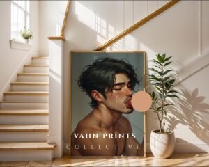 Anime Nude Male Body Suck Wall Art Print Fantasy Boyfriend Muscular Handsome Poster