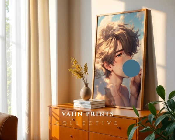 Anime Nude Male Suck Figure Wall Art Print Fantasy Muscular Guy Bedroom Poster Download