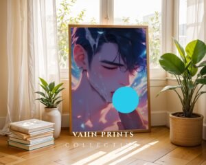Dream Boyfriend Anime Male Nude Suck Wall Art Print Muscular Handsome Man Digital Download