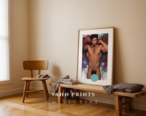 Dream Boyfriend Nude Male Art Print Muscular Figure Gay Printable Poster