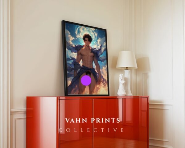 Handsome Nude Male Figure Art Print Muscular Male Body Gay Bedroom Decor