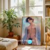 Anime Inspired Nude Male Wall Art Muscular Guy Romantic Gay Digital Download