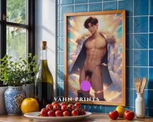 Male Body Fantasy Wall Art Nude Handsome Muscular Man Gay Printable