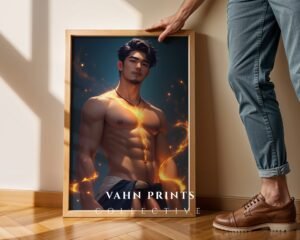 Dreamy Nude Male Wall Art Muscular Romantic Guy Gay Printable Digital Download
