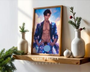 Dreamy Nude Male Figure Art Print Gay Bedroom Decor