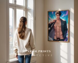 Male Body Illustration Wall Art Nude Muscular Romantic Gay