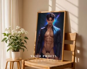 Handsome Nude Male Wall Art Muscular Body Gay Printable