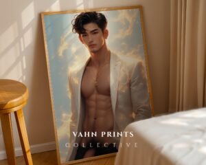 Anime Style Romantic Nude Male Art Print Gay