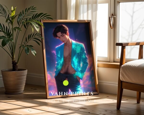 Dreamy Fantasy Nude Male Wall Art Muscular Man Gay