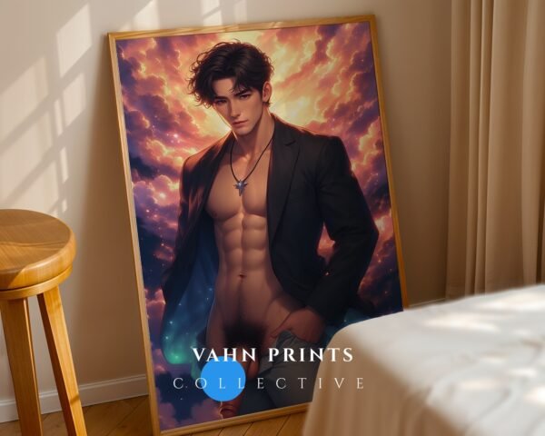 Gay Printable Nude Male Figure Wall Art Fantasy Style