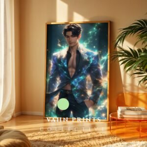 Handsome Muscular Nude Man Art Print Gay Bedroom