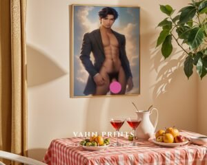 Male Body Fantasy Wall Art Nude Muscular Guy Romantic Gay