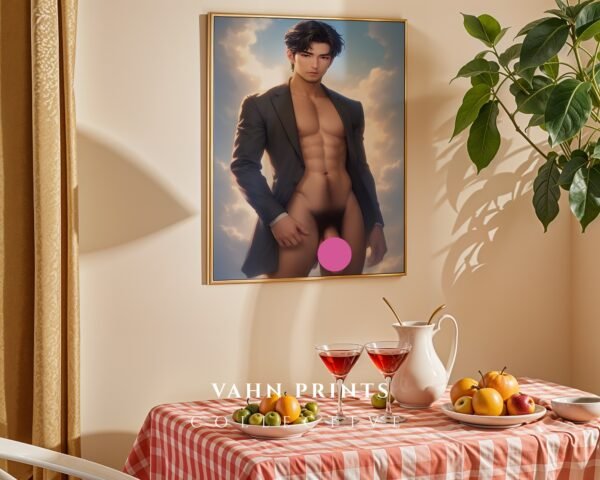 Male Body Fantasy Wall Art Nude Muscular Guy Romantic Gay