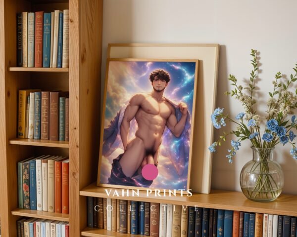 Dreamy Nude Male Figure Wall Art Romantic Gay Bedroom