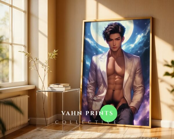 Male Illustration Nude Muscular Body Wall Art Gay Printable