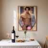 Gay Bedroom Decor Nude Male Figure Dreamy Muscular Guy